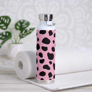 Cow Print, Cow Pattern, Cow Spots, Pink Cow Water Bottle