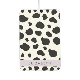 Cow Print, Cow Spots, Black And White, Your Name Car Air Freshener