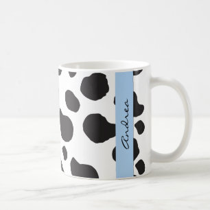 Cow Print, Cow Spots, Black And White, Your Name Coffee Mug