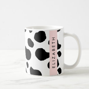 Cow Print, Cow Spots, Black And White, Your Name Coffee Mug