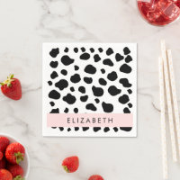 Cow Print, Cow Spots, Black And White, Your Name