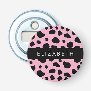 Cow Print, Cow Spots, Pink Cow, Your Name Bottle Opener