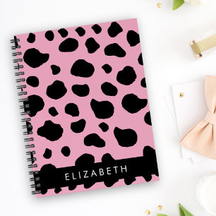 Cow Print, Cow Spots, Pink Cow, Your Name Notebook