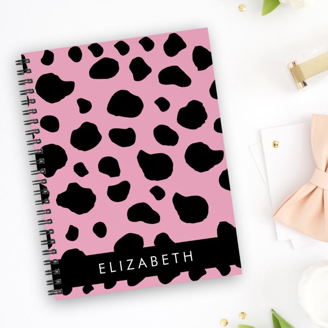 Cow Print, Cow Spots, Pink Cow, Your Name Notebook (Creator Uploaded)
