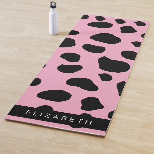 Cow Print, Cow Spots, Pink Cow, Your Name Yoga Mat