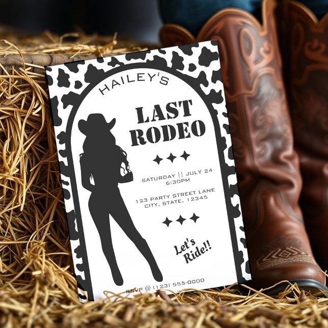 Cow Print Cowgirl Wedding Bachelorette Party Invitation (Creator Uploaded)