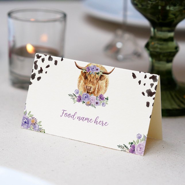 Cow Print Girl Birthday Party Place Card (Creator Uploaded)