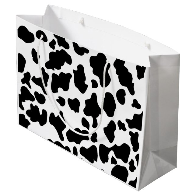 Cow Print Large Gift Bag (Back Angled)