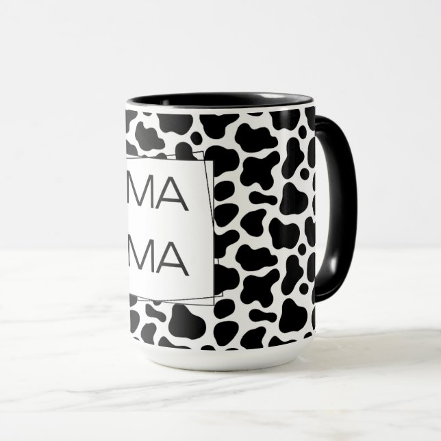 Cow Print MAMA Bold Lettering Mug (Front Right)