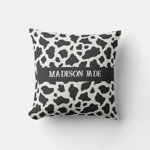 Cow Print Monogram Minimal Animal Print Cushion