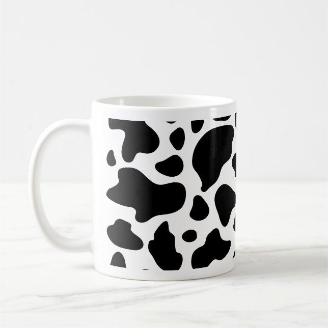 Cow Print Mug Black And White Cow Pattern  (Left)