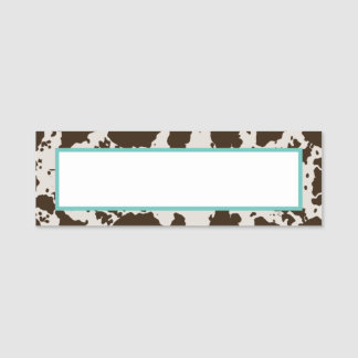 Cow Print Name Tag