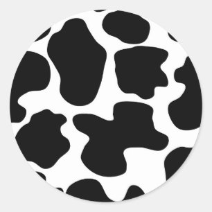 Cow Print Pattern Classic Round Sticker