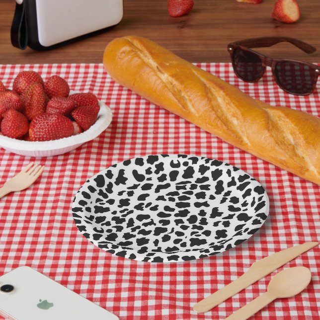 Cow Print Pattern Paper Plate (Picnic)