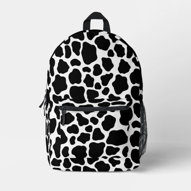Cow Print Pattern Printed Backpack (Front)