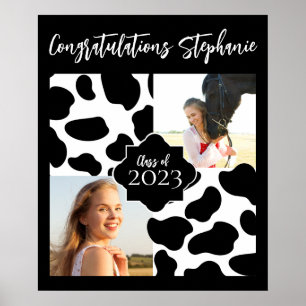 Cow Print Photo Poster Graduation