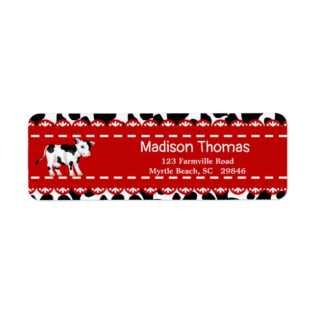 Cow Print Return Address Label (Front)
