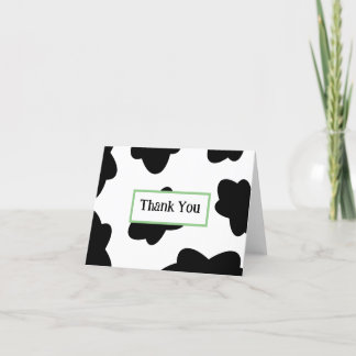Cow Print Thank You Card - Blank Inside