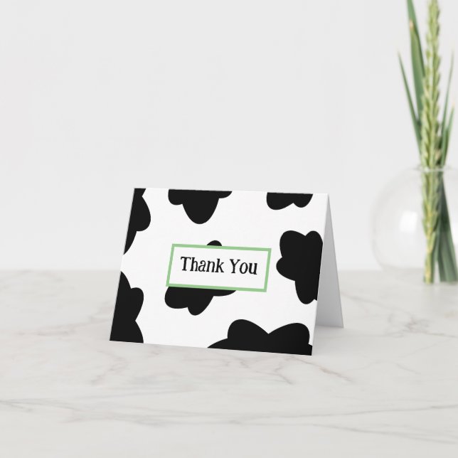 Cow Print Thank You Card - Blank Inside (Front)