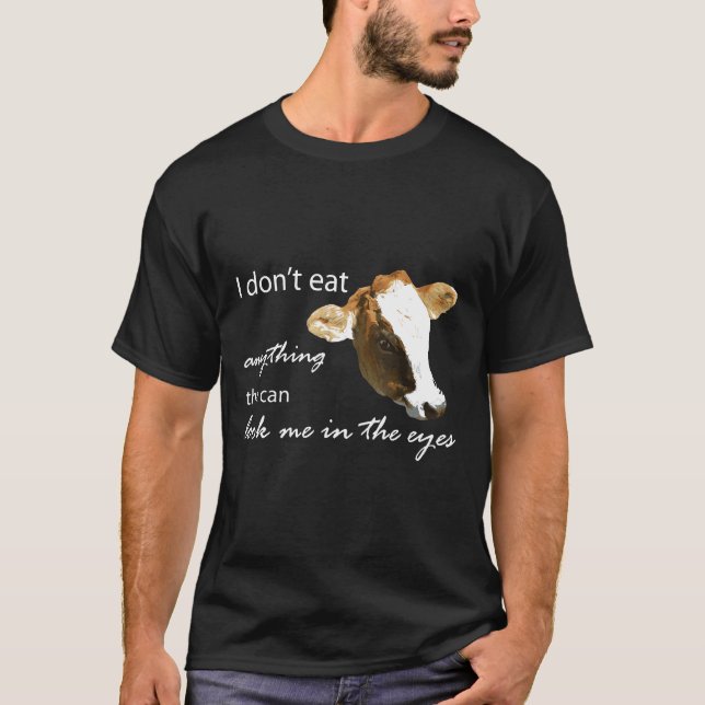 Cow Print  Vegetarian Vegan Tee (Front)