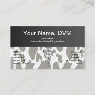 Cow Print Veterinarian Business Card