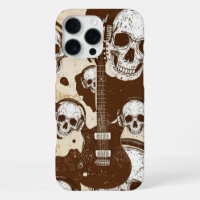 Cow Print with Skulls and Rock Electric Guitars
