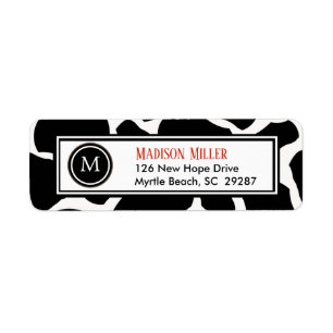 Cow Prints  Return Address Label