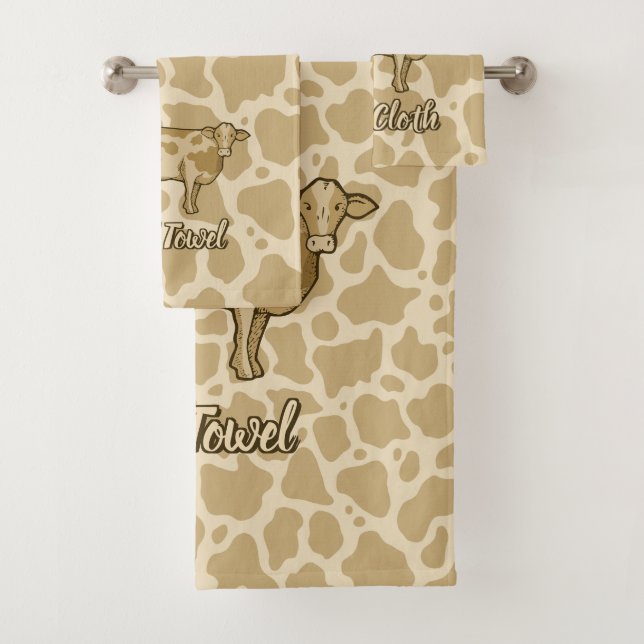 Cow Profile Bath Towel Set (Insitu)