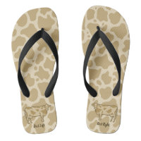 Cow Profile Flip Flops