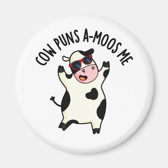 Cow Puns Amoos Me Funny Cow Pun  Magnet (Front)