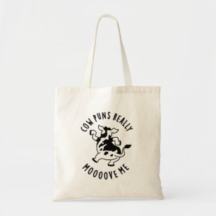 Cow Puns Really Mooove Me Funny Animal Pun Tote Bag