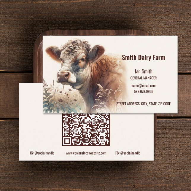 Cow QR Code Business Cards (Cow QR Code Business Cards (front and back))