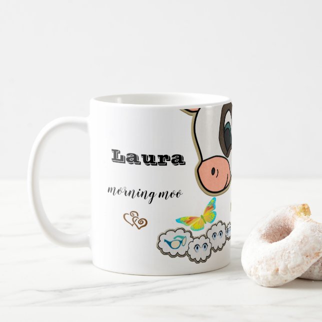 Cow Rainbow Clouds Mug (With Donut)