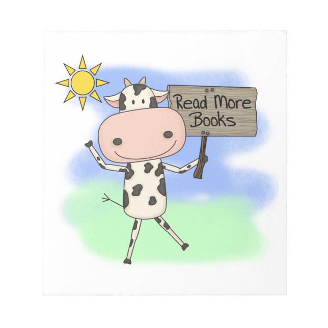 Cow Read More Books Notepad (Front)