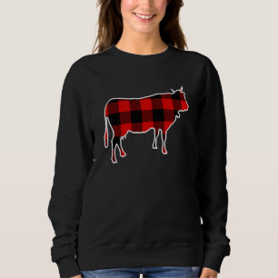 Cow Red Buffalo Plaid Heifer Farm Matching Pj Fami Sweatshirt