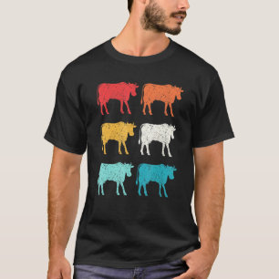 Cow Retro 80s Style Pop Art T-Shirt