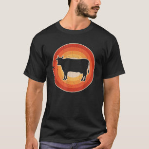 Cow Retro Vintage 60s 70s Sunset Farm Animal Dairy T-Shirt