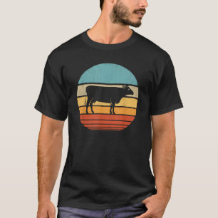 Cow Retro Vintage 60s 70s Sunset Farm Animal Dairy T-Shirt