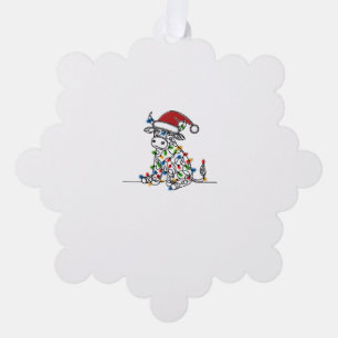 Cow Santa Christmas Lights Tree Decoration Card