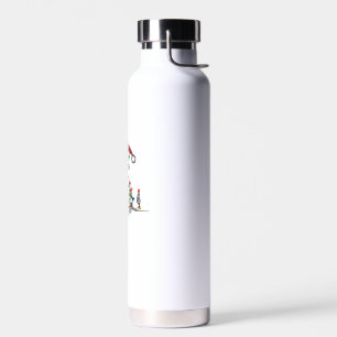 Cow Santa Christmas Lights  Water Bottle