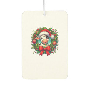 Cow Santa Hat Christmas Xmas _1 Car Air Freshener