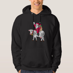 Cow Santa Merry Christmas Matching Xmas Hoodie