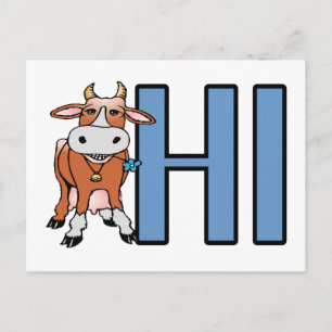 Cow Says Hi Postcard
