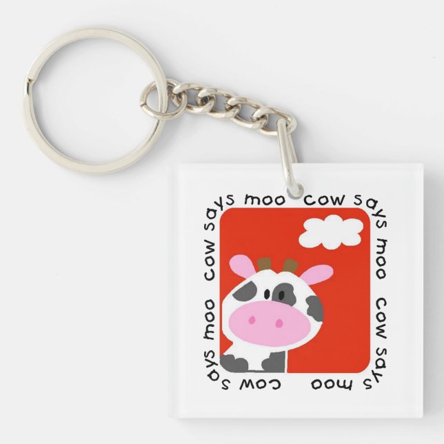Cow Says Moo Key Ring (Front)