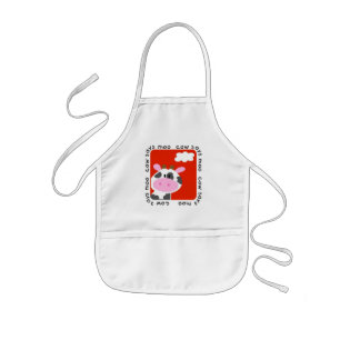 Cow Says Moo Tshirts and Gifts Kids Apron