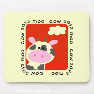 Cow Says Moo Tshirts and Gifts Mouse Pad