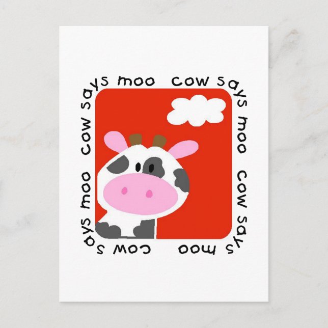 Cow Says Moo Tshirts and Gifts Postcard (Front)