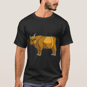 Cow Scottish Shaggy Highland Cow Stained Glass T-Shirt