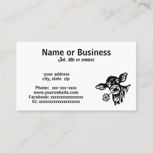 cow silhouette business card