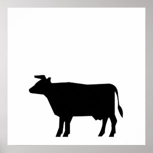 Cow Silhouette Poster